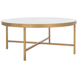 SAFAVIEH Couture Fabia Round Marble Coffee Table - 38 In W x 38 In D x 16 In H - 38Wx38Dx16H