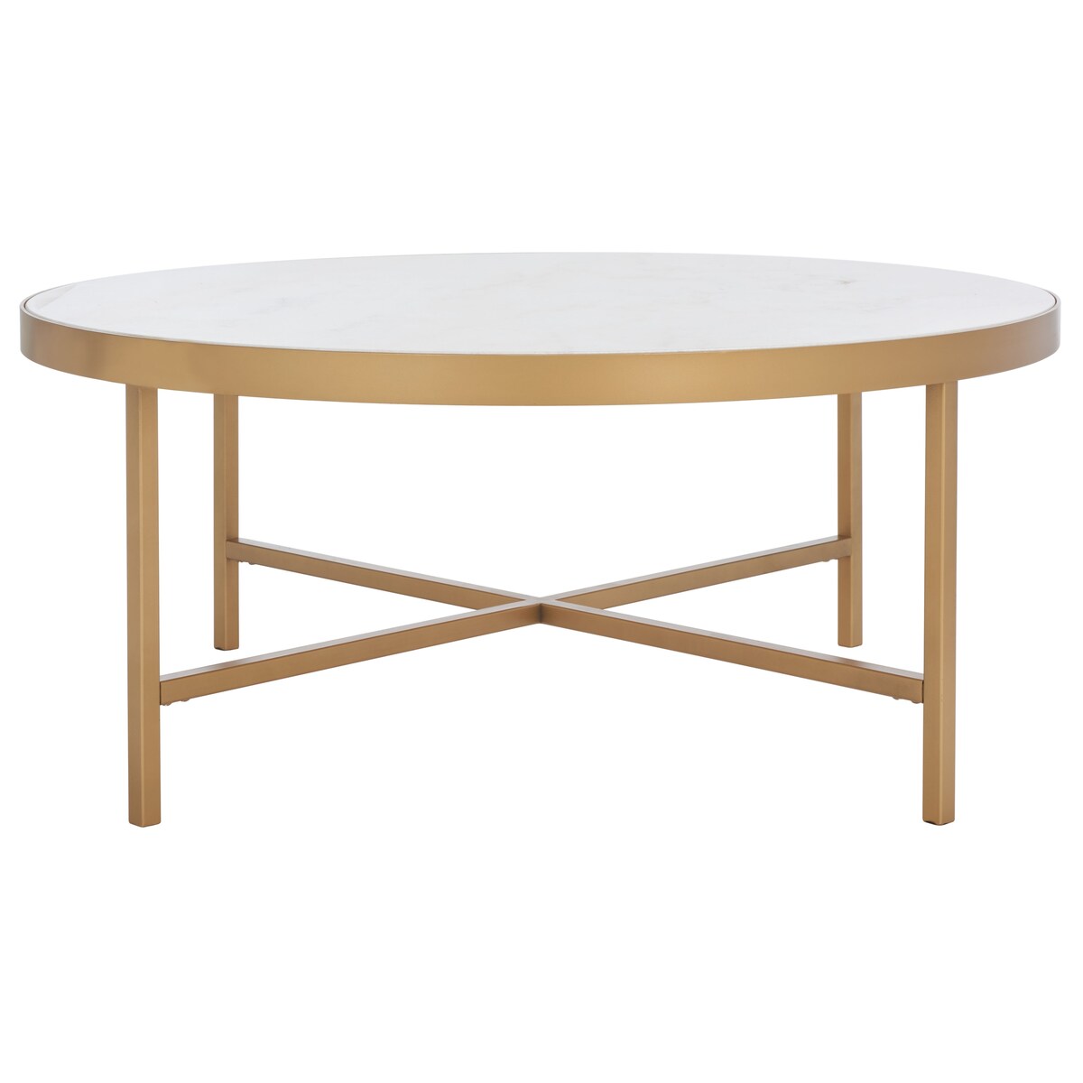 SAFAVIEH Couture Fabia Round Marble Coffee Table - 38 In W x 38 In D x 16 In H - 38Wx38Dx16H