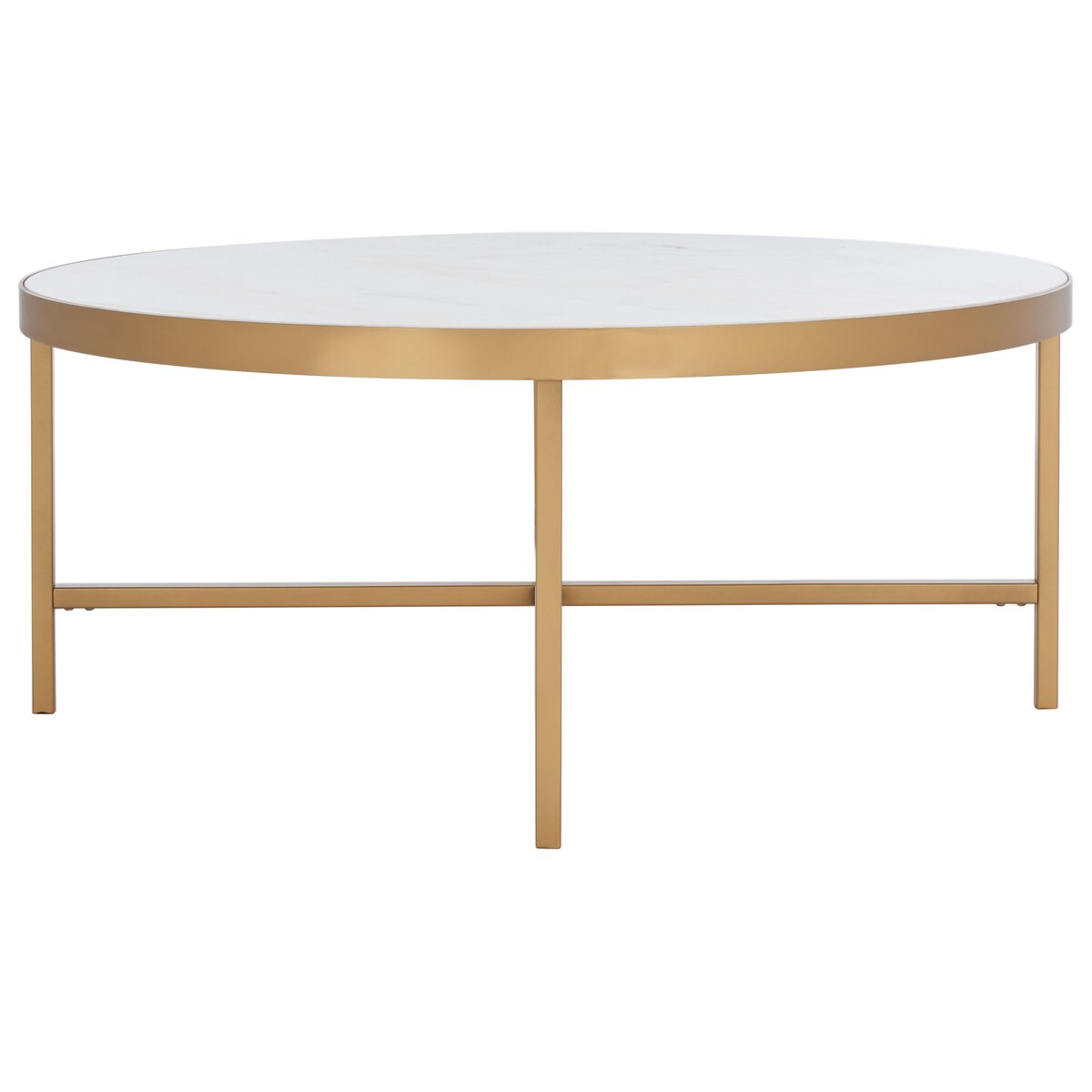 SAFAVIEH Couture Fabia Round Marble Coffee Table - 38 In W x 38 In D x 16 In H - 38Wx38Dx16H