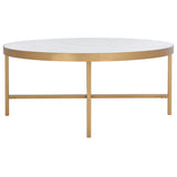 SAFAVIEH Couture Fabia Round Marble Coffee Table - 38 In W x 38 In D x 16 In H - 38Wx38Dx16H