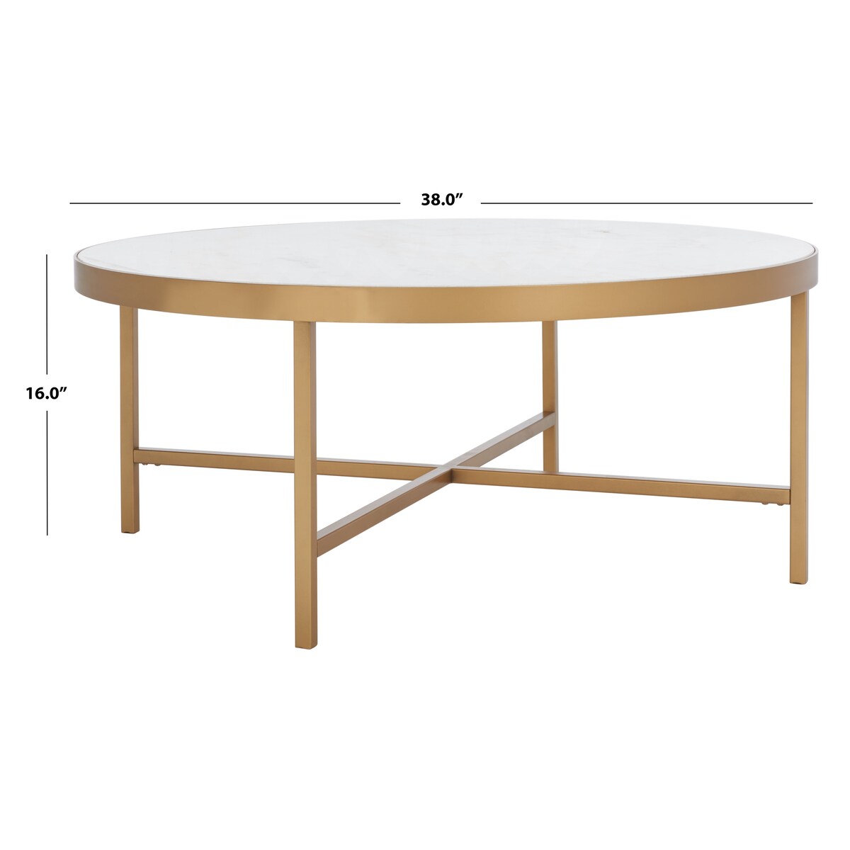 SAFAVIEH Couture Fabia Round Marble Coffee Table - 38 In W x 38 In D x 16 In H - 38Wx38Dx16H