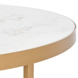 SAFAVIEH Couture Fabia Round Marble Coffee Table - 38 In W x 38 In D x 16 In H - 38Wx38Dx16H