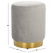 SAFAVIEH Couture Fanka Velvet Ottoman with Brass Base- Navy / Brass