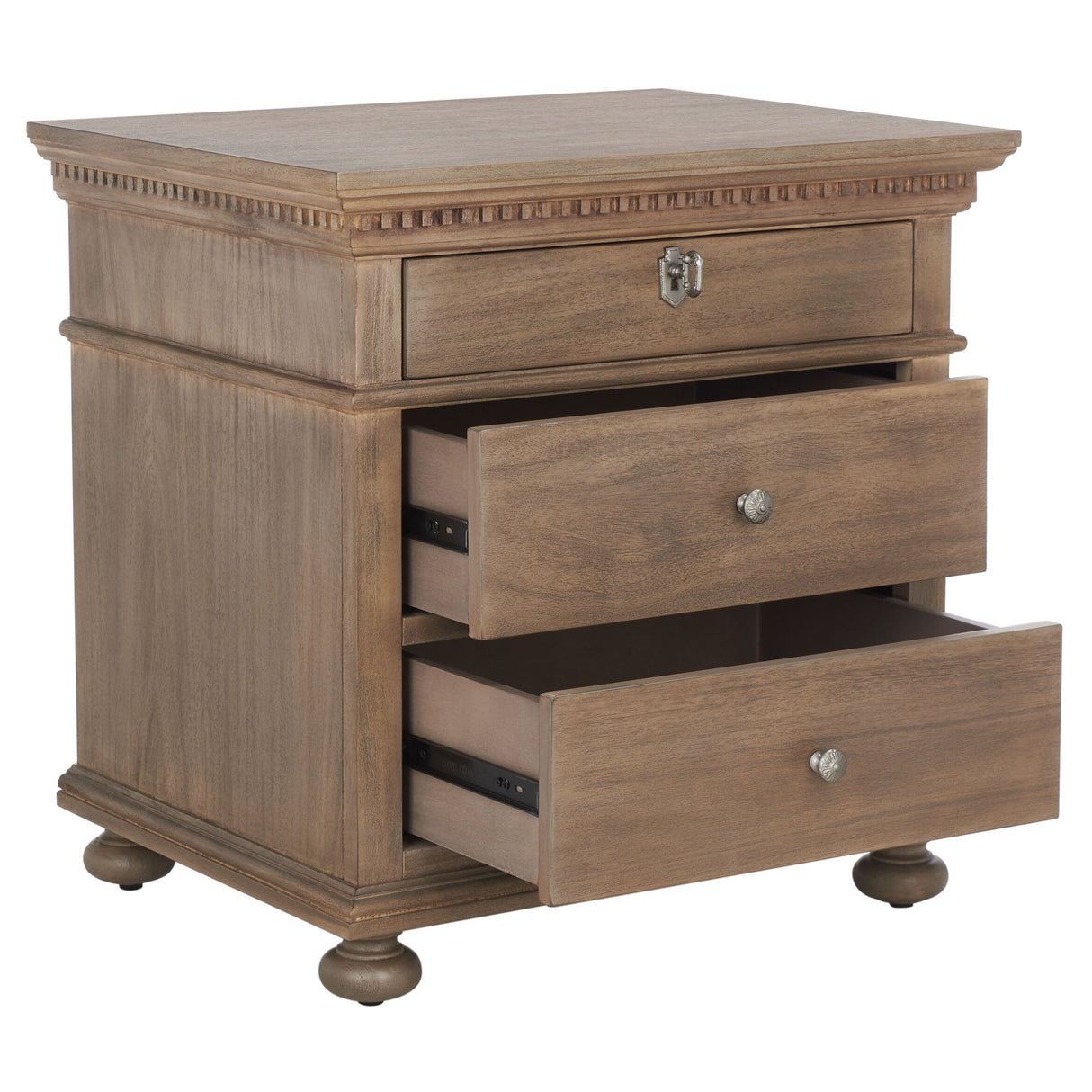 SAFAVIEH Couture Farzaneh 3-Drawer Wood Nightstand