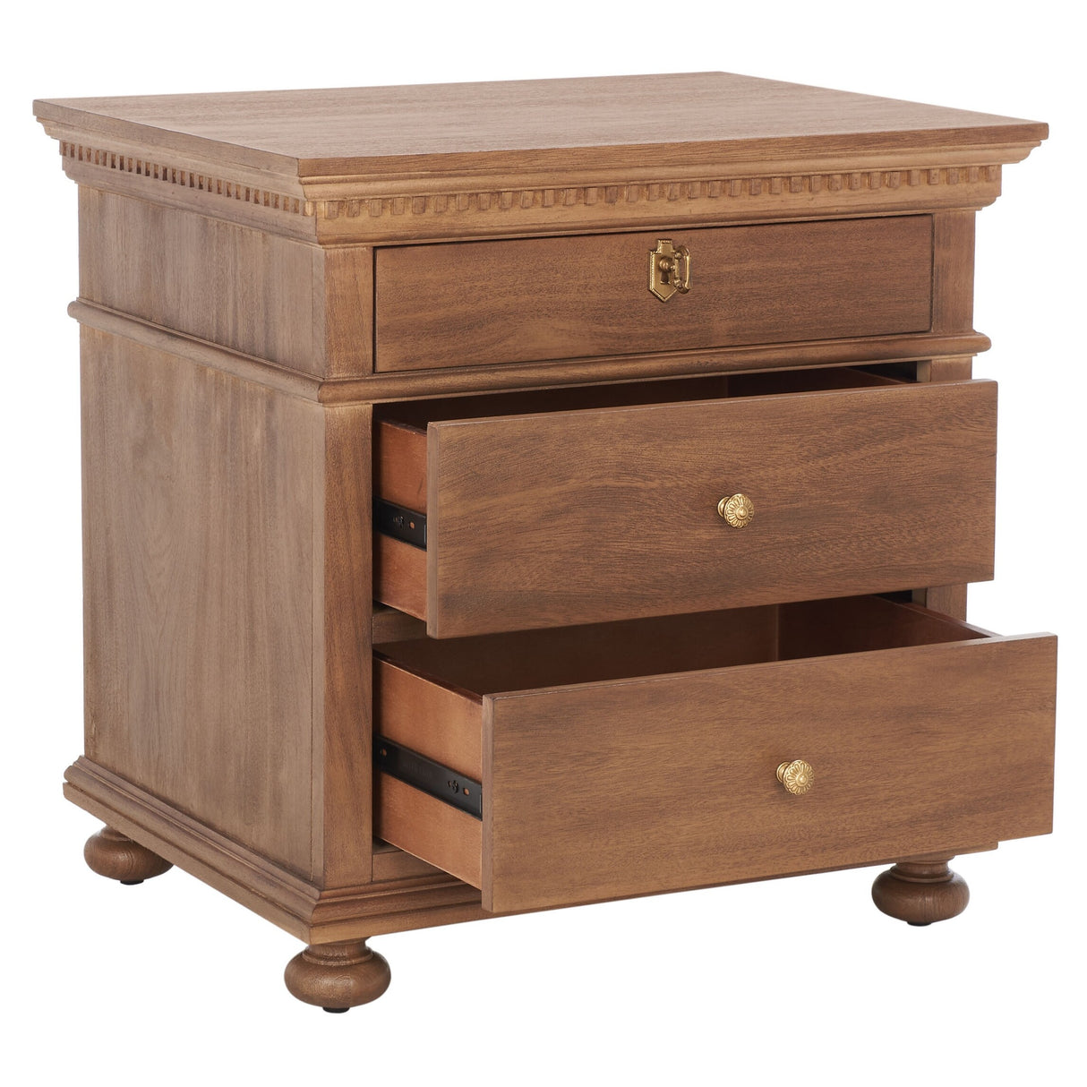 SAFAVIEH Couture Farzaneh 3-Drawer Wood Nightstand