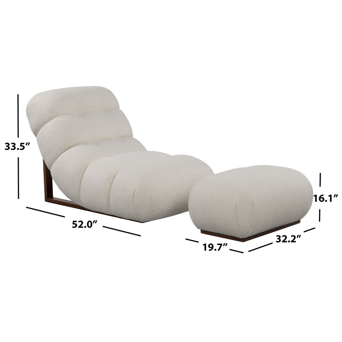 SAFAVIEH Couture Fenix Lounge Chair & Ottoman - 32Wx52Dx34H