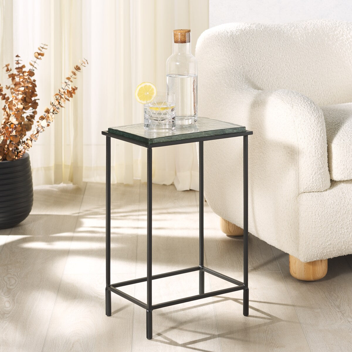 SAFAVIEH Couture Ferguson Cast Glass Accent Table - 14Wx10Dx21H