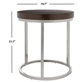 SAFAVIEH Couture Fonda Stainless Steel Round End Table - Silver - 20Wx20Dx22H