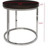 SAFAVIEH Couture Fonda Stainless Steel Round End Table - Silver - 20Wx20Dx22H