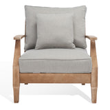 SAFAVIEH Couture Freida Wood Patio Arm Chair - 31.4" W x 35.6" L x 32.6" H - 31W x 36D x 33H