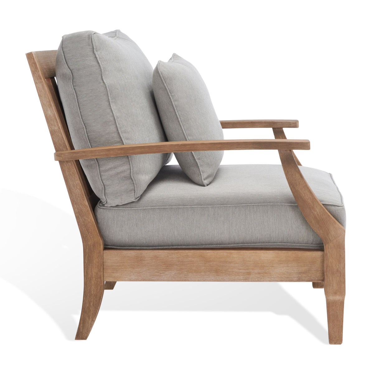 SAFAVIEH Couture Freida Wood Patio Arm Chair - 31.4" W x 35.6" L x 32.6" H - 31W x 36D x 33H