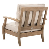 SAFAVIEH Couture Freida Wood Patio Arm Chair - 31.4" W x 35.6" L x 32.6" H - 31W x 36D x 33H