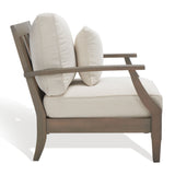 SAFAVIEH Couture Freida Wood Patio Arm Chair - 31.4" W x 35.6" L x 32.6" H - 31W x 36D x 33H