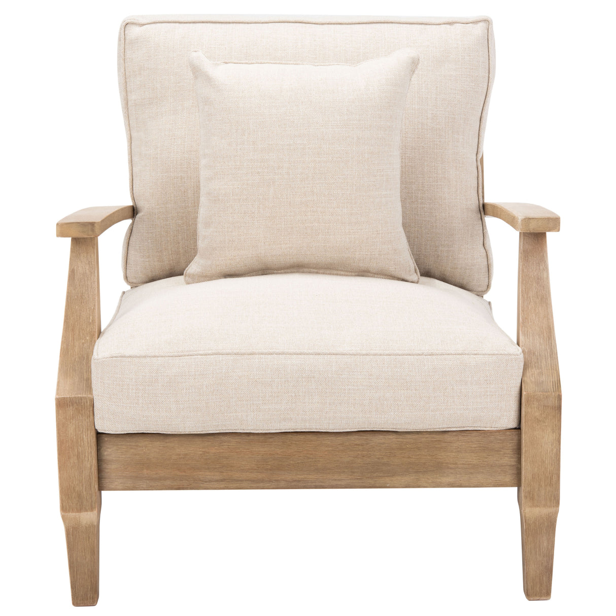 SAFAVIEH Couture Freida Wood Patio Arm Chair - 31.4" W x 35.6" L x 32.6" H - 31W x 36D x 33H