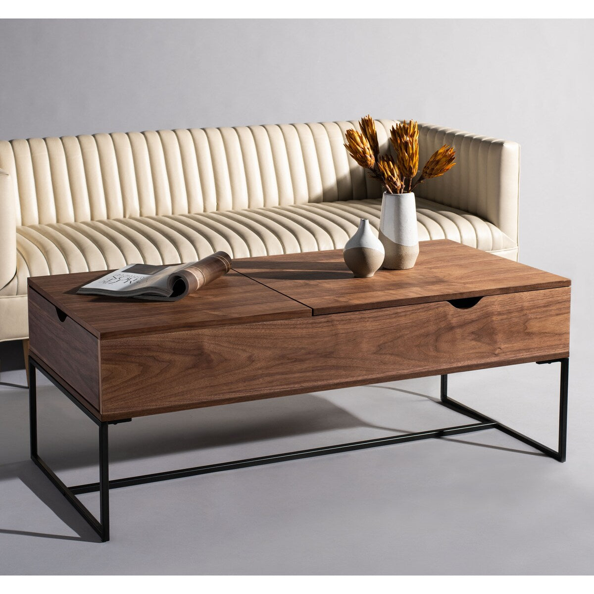 SAFAVIEH Couture Fridmey Lift Top Storage Coffee Table - 47.2" W x 23.6" L x 18.3" H - 47Wx24Dx18H