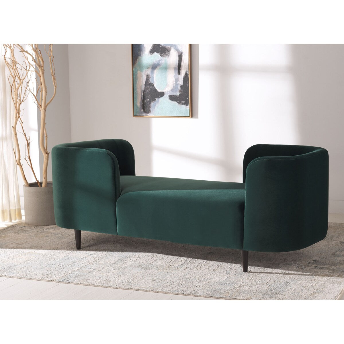 SAFAVIEH Couture Frieda Velvet Tete A Tete Chair - 82Wx32Dx30H