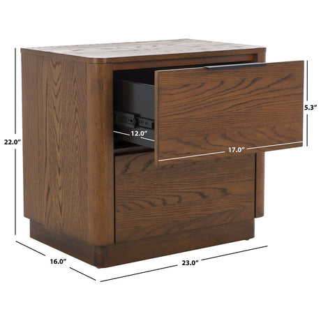 SAFAVIEH Couture Gabrietta 2 Drawer Wood Nightstand