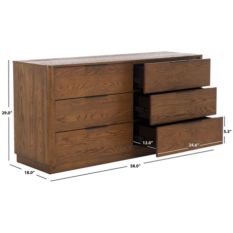 SAFAVIEH Couture Gabrietta 6 Drawer Wood Dresse