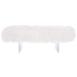 SAFAVIEH Couture Gaetane Sheepskin Ottoman