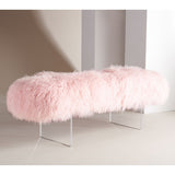 SAFAVIEH Couture Gaetane Sheepskin Ottoman