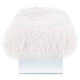 SAFAVIEH Couture Gaetane Sheepskin Ottoman