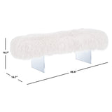 SAFAVIEH Couture Gaetane Sheepskin Ottoman