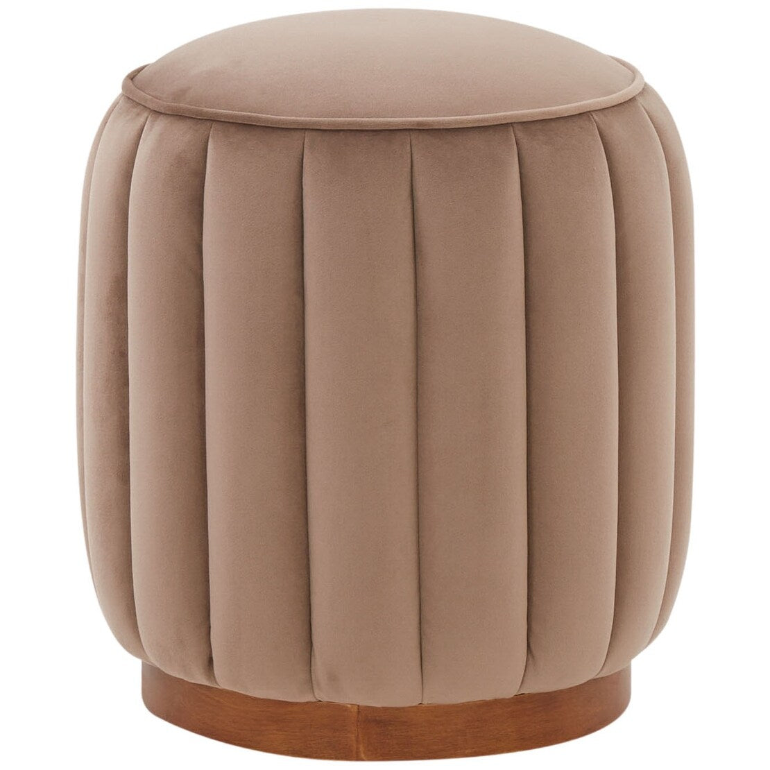 SAFAVIEH Couture Garima Round Channel Tufted Ottoman (Fully Assembled)