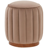 SAFAVIEH Couture Garima Round Channel Tufted Ottoman (Fully Assembled)