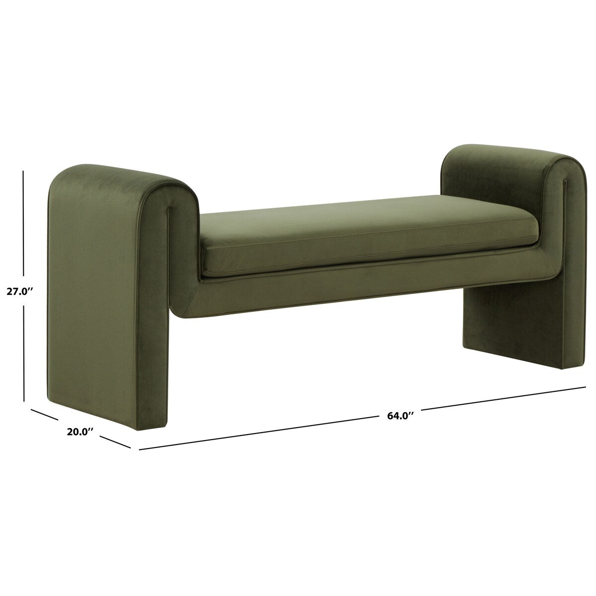 SAFAVIEH Couture Garth Velvet Bench - 64Wx20Dx27H