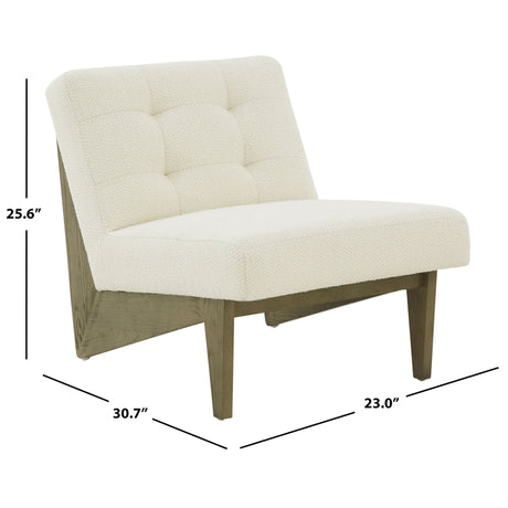 SAFAVIEH Couture Gayana Ivory/Grey Scandinavian Accent Chair - 23" W x 31" D x 26" H - 23Wx31Dx26H