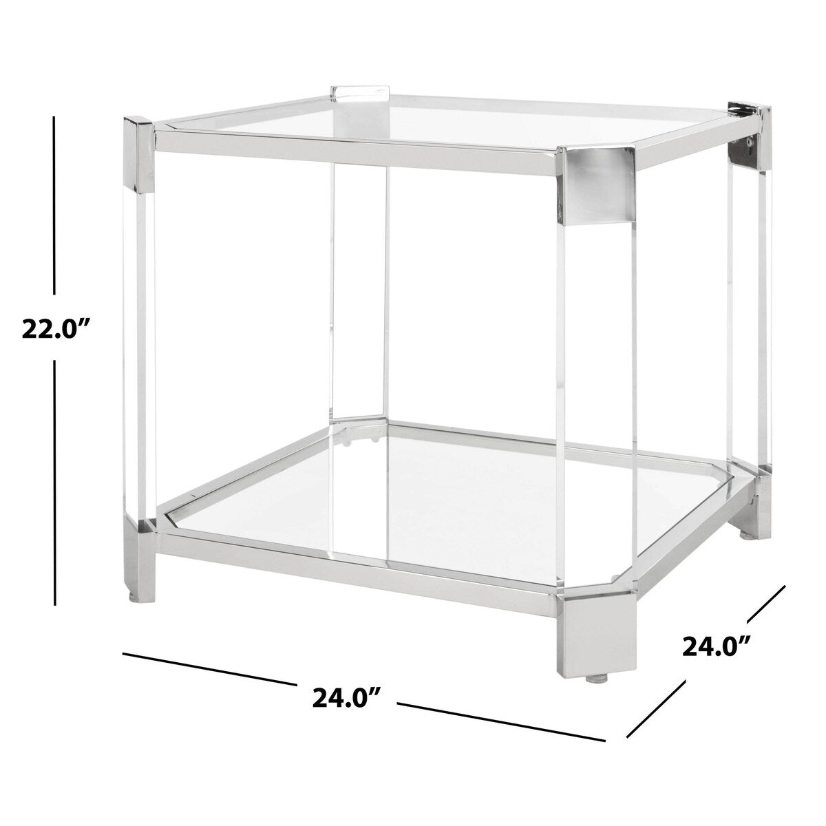 SAFAVIEH Couture Gerina Acrylic End Table - 24" W x 24" L x 22" H - 24Wx24Dx22H