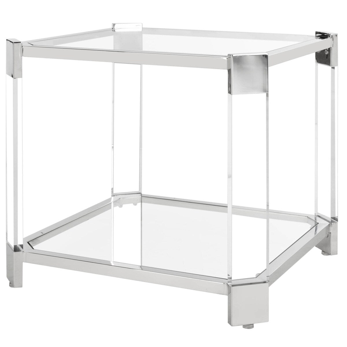 SAFAVIEH Couture Gerina Acrylic End Table - 24" W x 24" L x 22" H - 24Wx24Dx22H