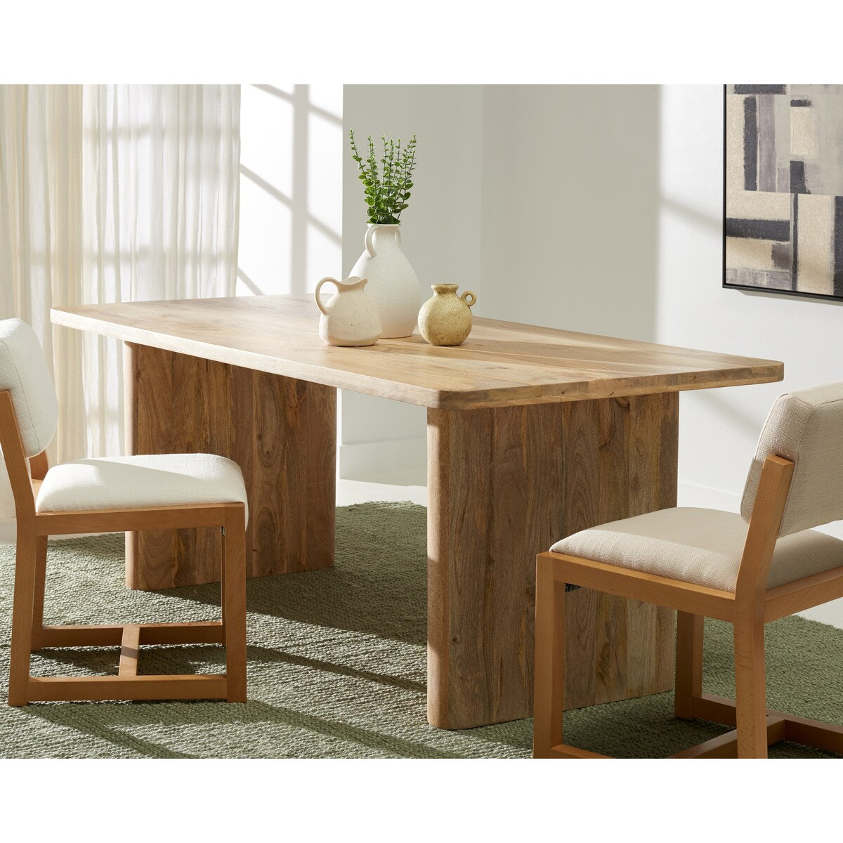 SAFAVIEH Couture Gerolda Natural Wood 80" Dining Table - 80" W x 36" D x 30" H - 80Wx36Dx30H