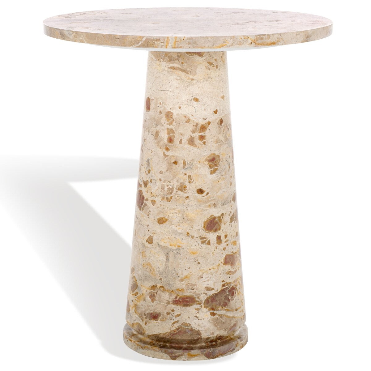 SAFAVIEH Couture Ghicu Tall Round Marble Accent Table - 22 In W x 21 In D x 24 In H - 21Wx21Dx24H