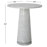 SAFAVIEH Couture Ghicu Tall Round Marble Accent Table - 22 In W x 21 In D x 24 In H - 21Wx21Dx24H