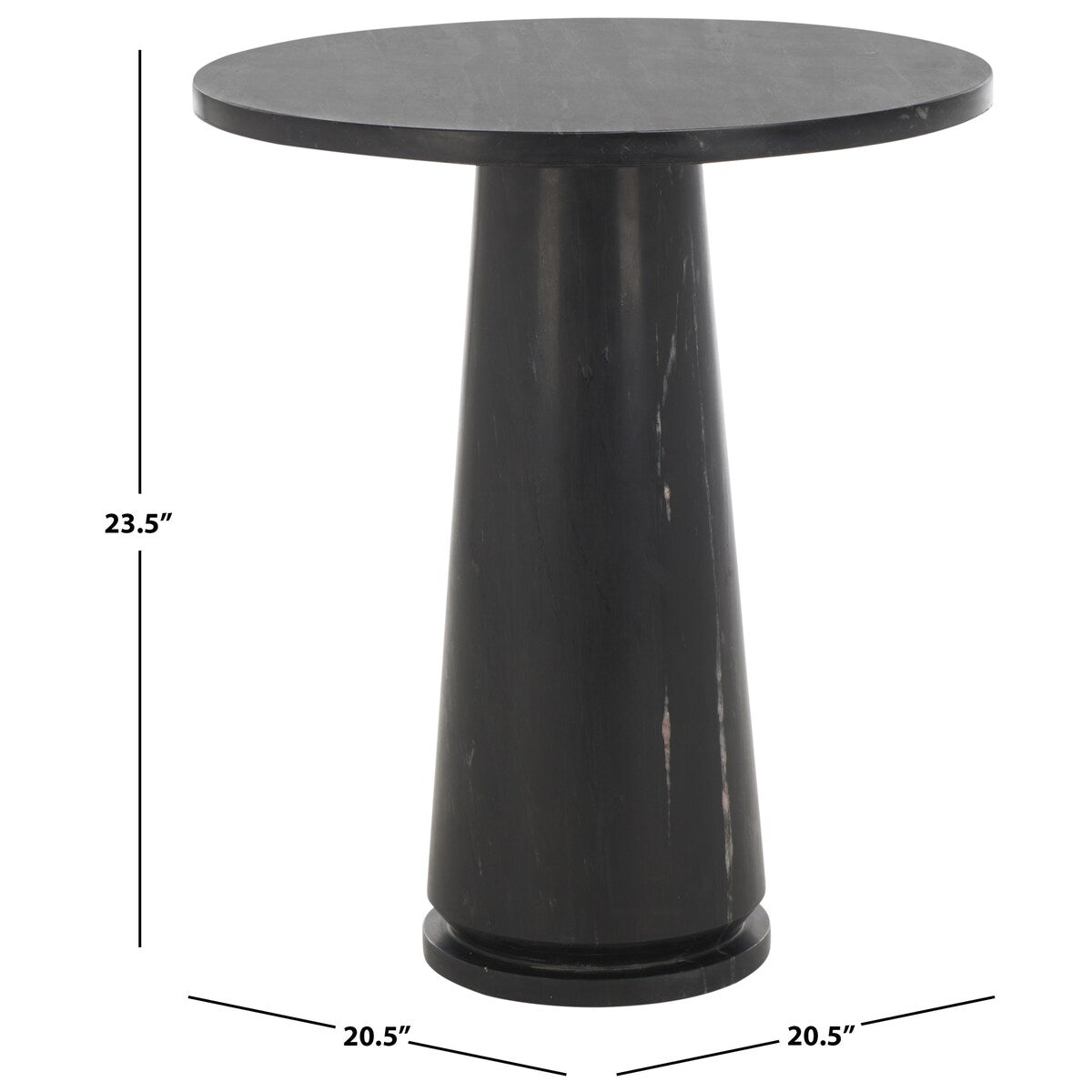 SAFAVIEH Couture Ghicu Tall Round Marble Accent Table - 22 In W x 21 In D x 24 In H - 21Wx21Dx24H