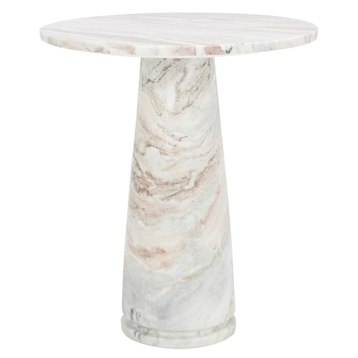 SAFAVIEH Couture Ghicu Tall Round Marble Accent Table - 22 In W x 21 In D x 24 In H - 21Wx21Dx24H