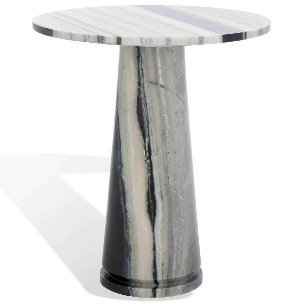 SAFAVIEH Couture Ghicu Tall Round Marble Accent Table - 22 In W x 21 In D x 24 In H - 21Wx21Dx24H