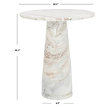 SAFAVIEH Couture Ghicu Tall Round Marble Accent Table - 22 In W x 21 In D x 24 In H - 21Wx21Dx24H