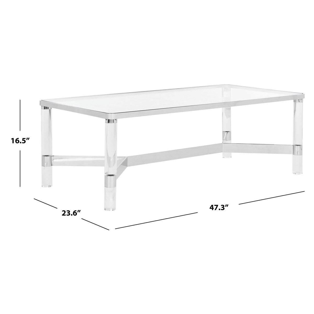 SAFAVIEH Couture Giang Acrylic Silver Coffee Table - 47Wx24Dx17H