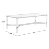 SAFAVIEH Couture Giang Acrylic Silver Coffee Table - 47Wx24Dx17H