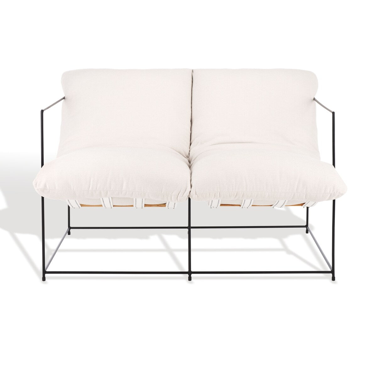 SAFAVIEH Couture Gilette Ivory/Black Pillow Top Sofa - 52" W x 42" D x 37" H - 52Wx37Dx42H