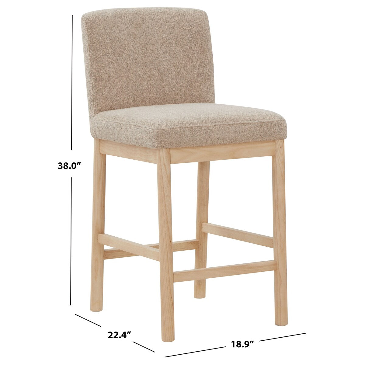 SAFAVIEH Couture Halcy Boucle 26-inch Counter Stool - 19Wx22Dx38H