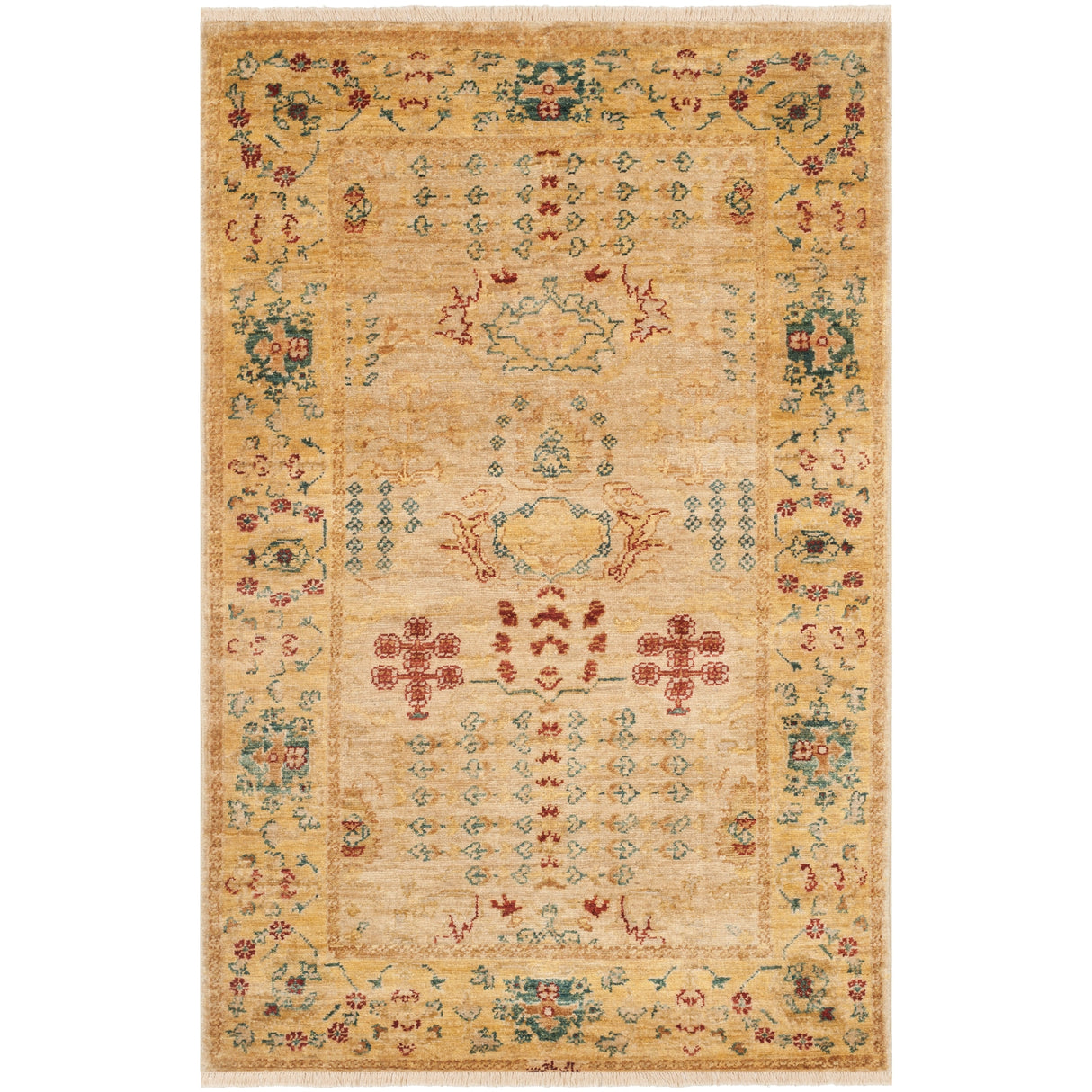 SAFAVIEH Couture Hand-knotted Peshawar Ilsabe Traditional Oriental Vegetable Dye Wool Rug with Fringe