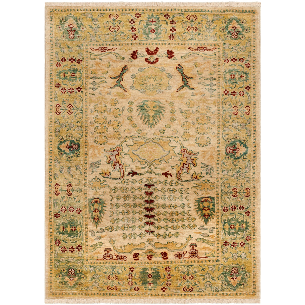 SAFAVIEH Couture Hand-knotted Peshawar Ilsabe Traditional Oriental Vegetable Dye Wool Rug with Fringe