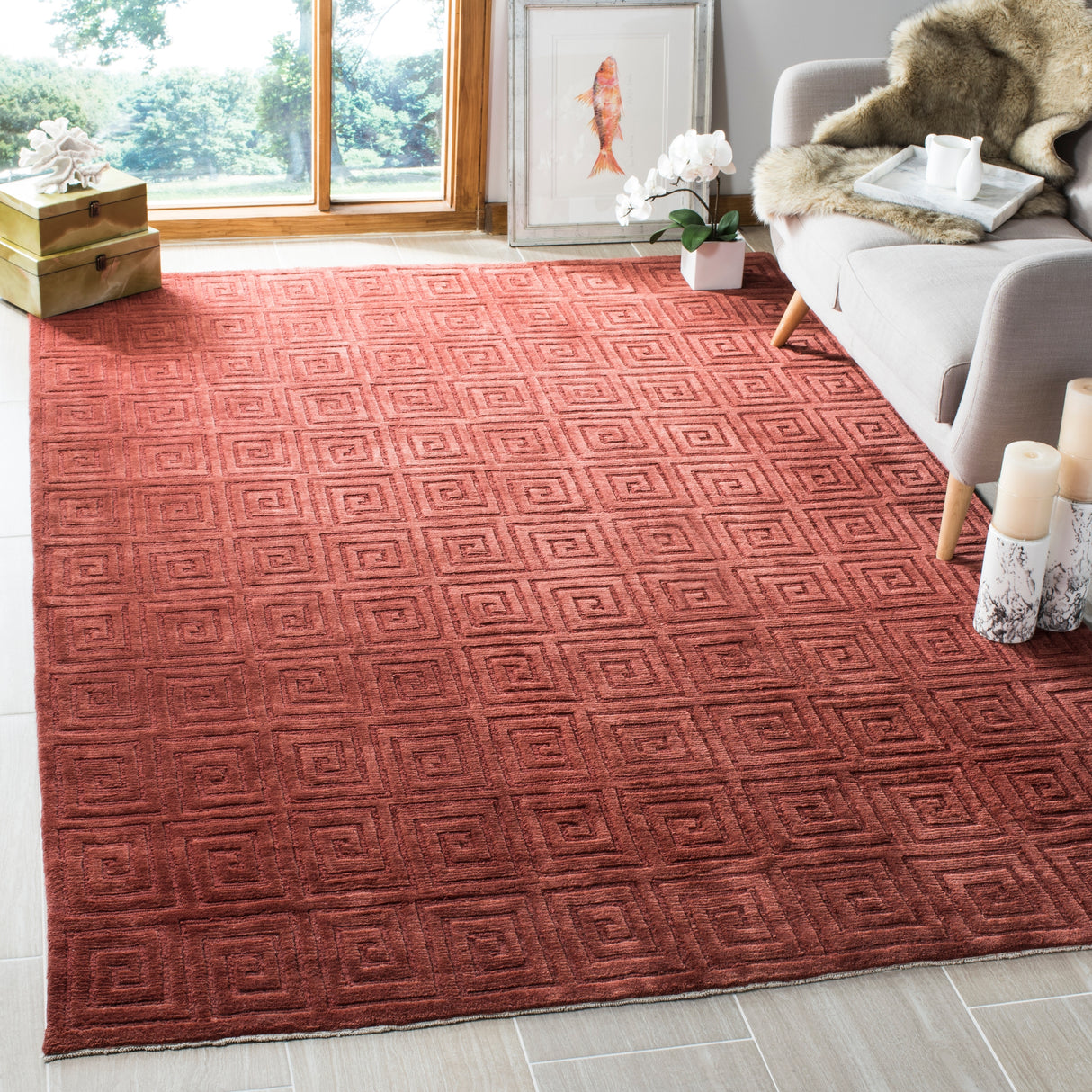 SAFAVIEH Couture Hand-knotted Tibetan Inocência Modern Wool Rug