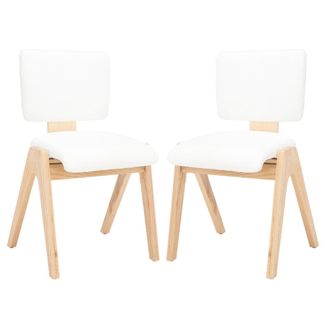 SAFAVIEH Couture Hannedore Wood Dining Chair (Set of 2) - 19 In W x 20 In D x 32 In H - 19Wx20Dx32H