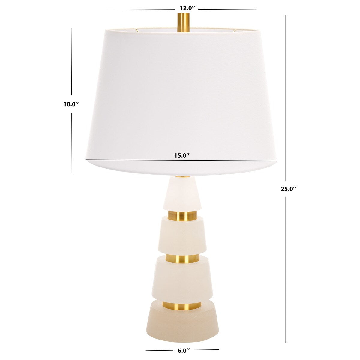 SAFAVIEH Couture Hertha Alabaster Table Lamp - 15 In W x 15 In D x 25 In H - 15Wx15Dx25H