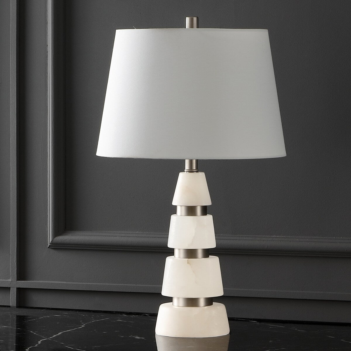 SAFAVIEH Couture Hertha Alabaster Table Lamp - 15 In W x 15 In D x 25 In H - 15Wx15Dx25H