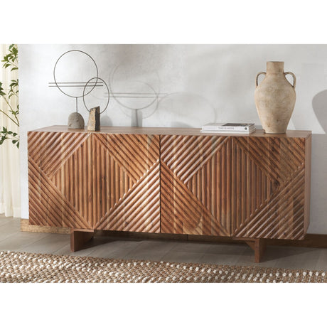 SAFAVIEH Couture Hewitt 4 Door Wood Sideboard - 68Wx18Dx30H